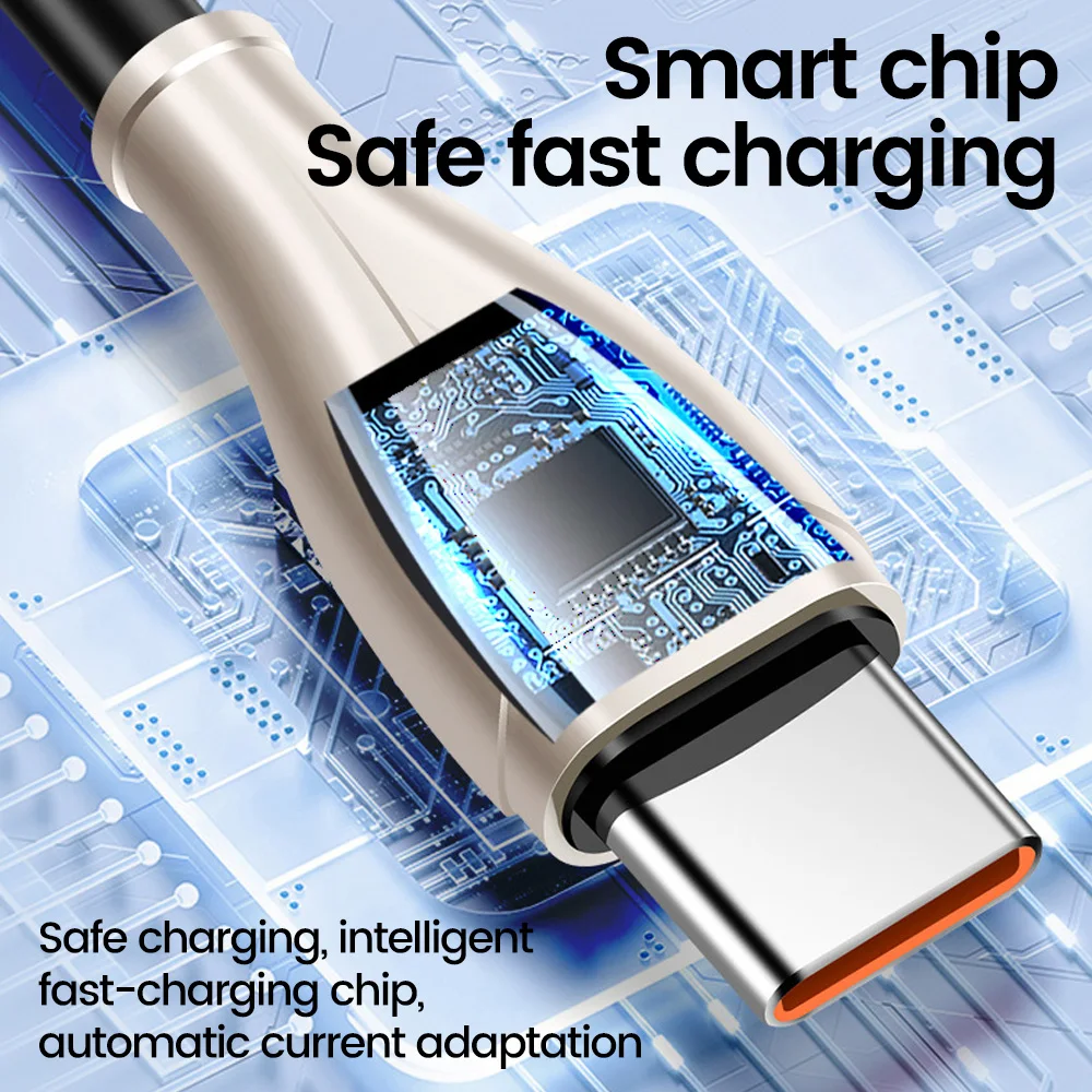 100W Fast Charging Type C Spring Cable Stretchable 6A Type C To Type C Data Cable for iphone 15 Samsung Huawei Car Phone Cord