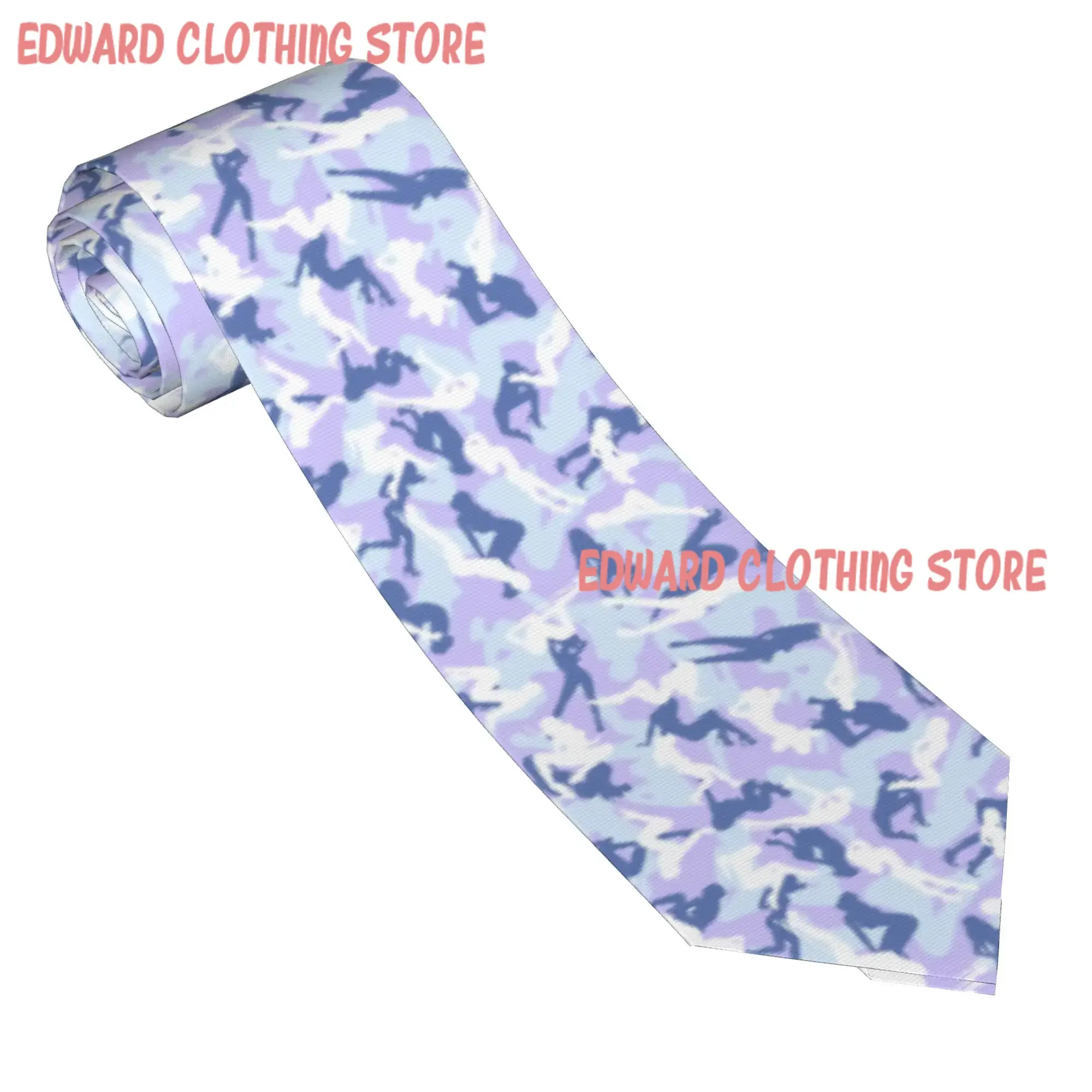 Women Silhouette Camouflage Seamless Pattern Tie  Wedding Party Neck Ties Men Vintage Necktie Accessories Quality Collar Tie