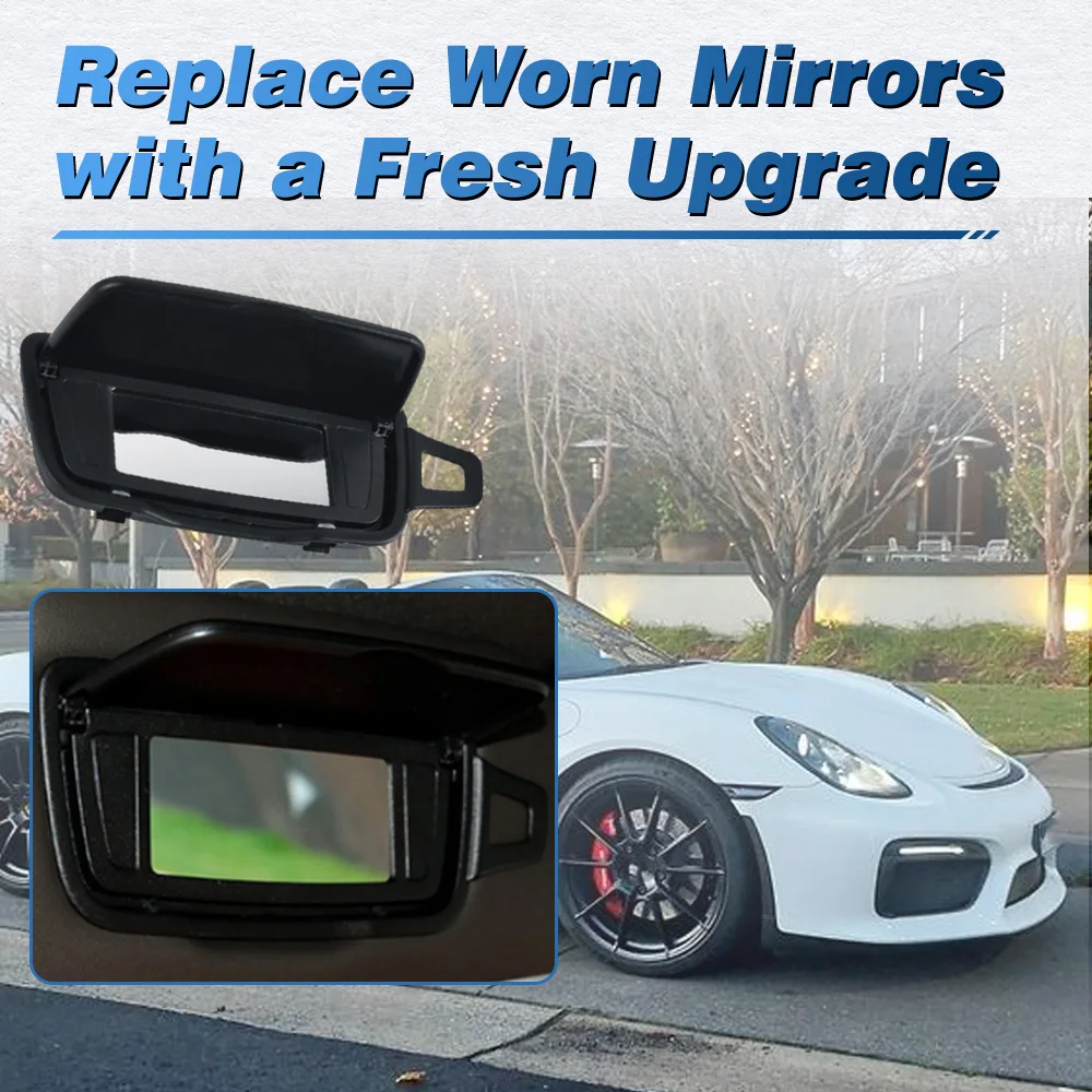 

Car Sun Shade Visor Makeup Cosmetic Mirror Cover for Porsche Boxster Cayman 981 982 Carrera 911 Targa GT3 991 992 LHD