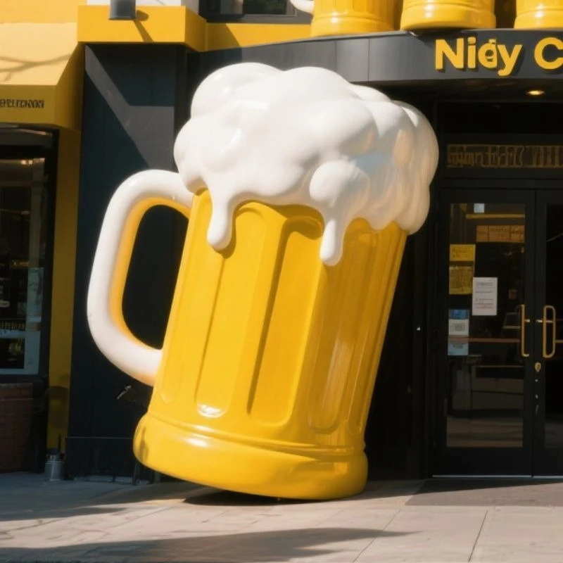 Giant beer cup sculpture tavern simulation red wine glass wall decoration ornament