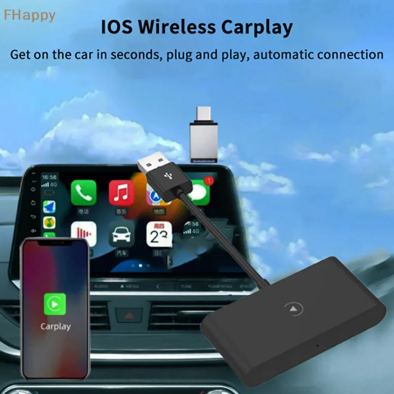 

Wireless CarPlay Adapter For Android IOS Convert Wired CarPlay To Wireless Dongle Plug Paly USB/Type-C Auto Car Adapter
