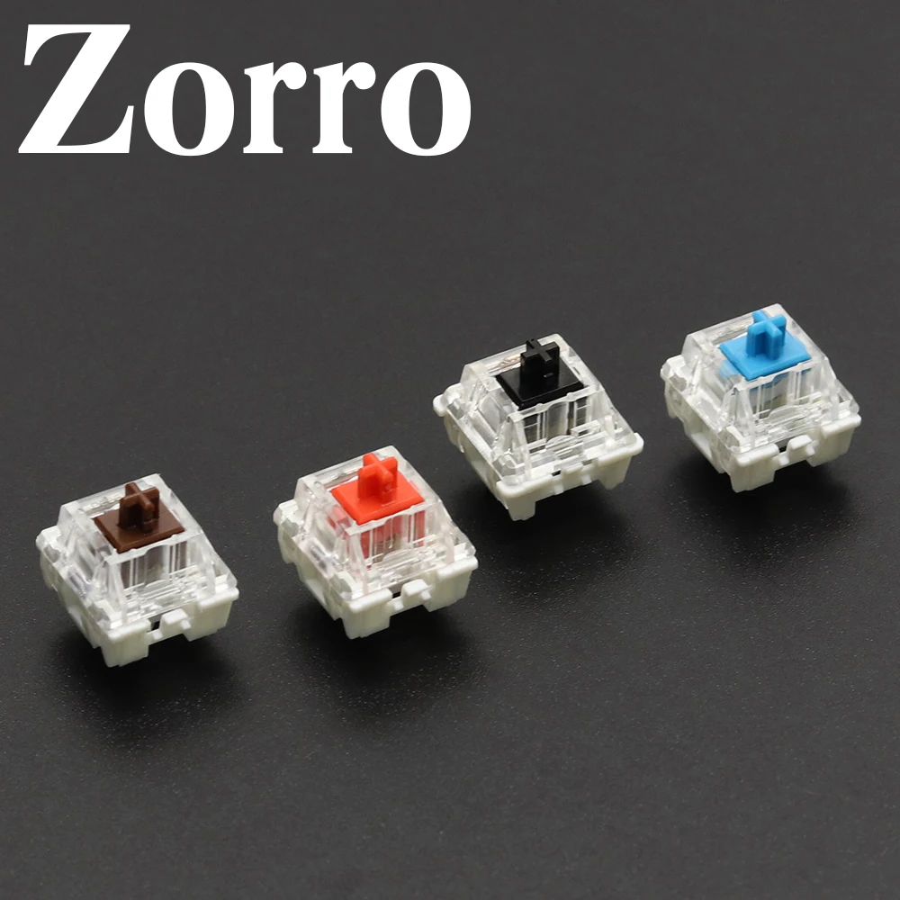 مفتاح Zorro للوحة المفاتيح الميكانيكية RGB 3pin خطي كليكي 45g 55g 60g اللمس MX الأحمر الأزرق مفاتيح لوحة المفاتيح الميكانيكية اللعبة