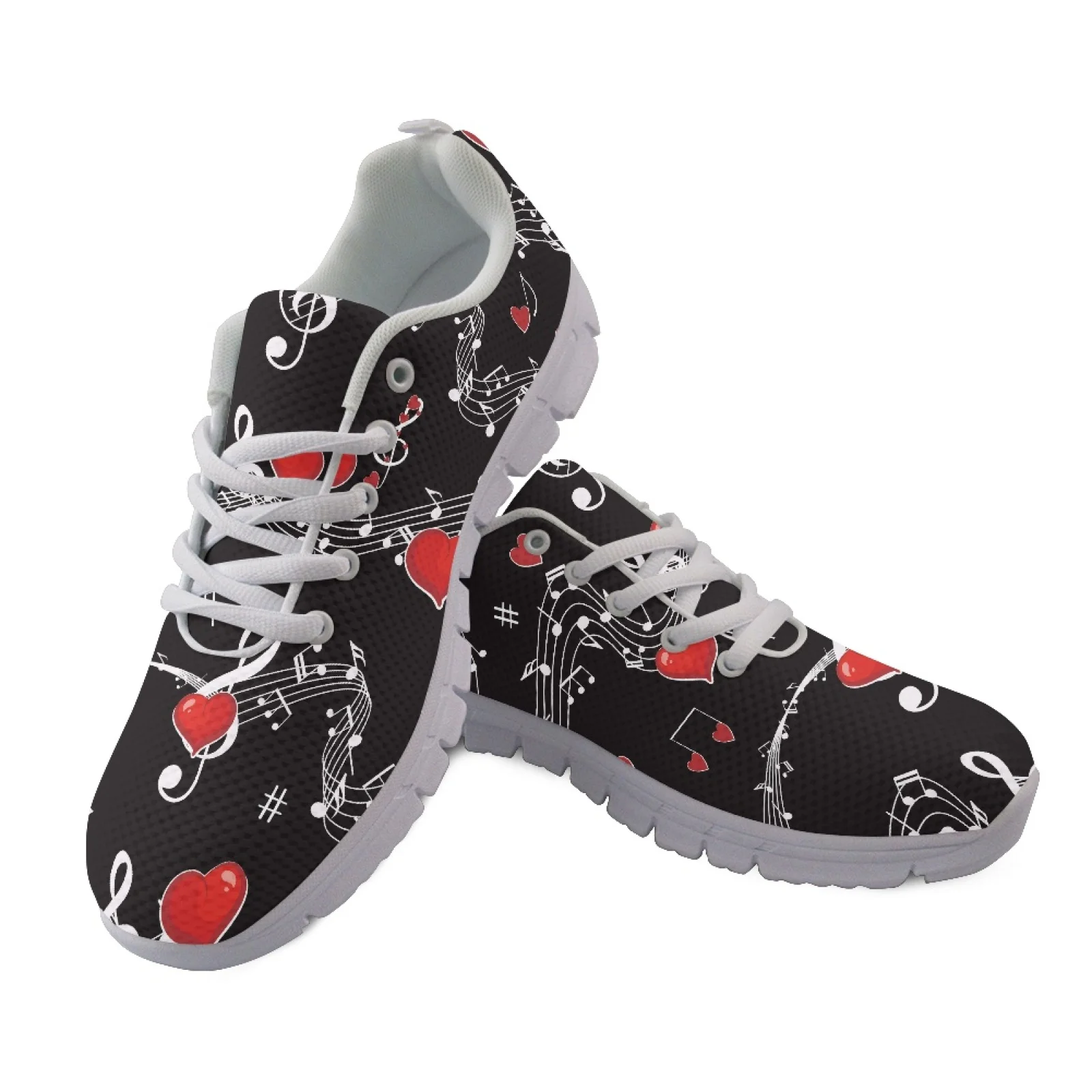 Coloranimal Music notes Sports Tennis Shoes Tennis Gym Shoe for Women Breathable Running Shoes