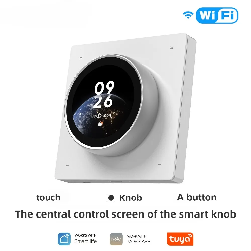

Smart Home Touch Control Panel 1.6 Inch, WiFi Bluetooth Central Hub with Rotary Knob, Scene Control Standard for Home Automation