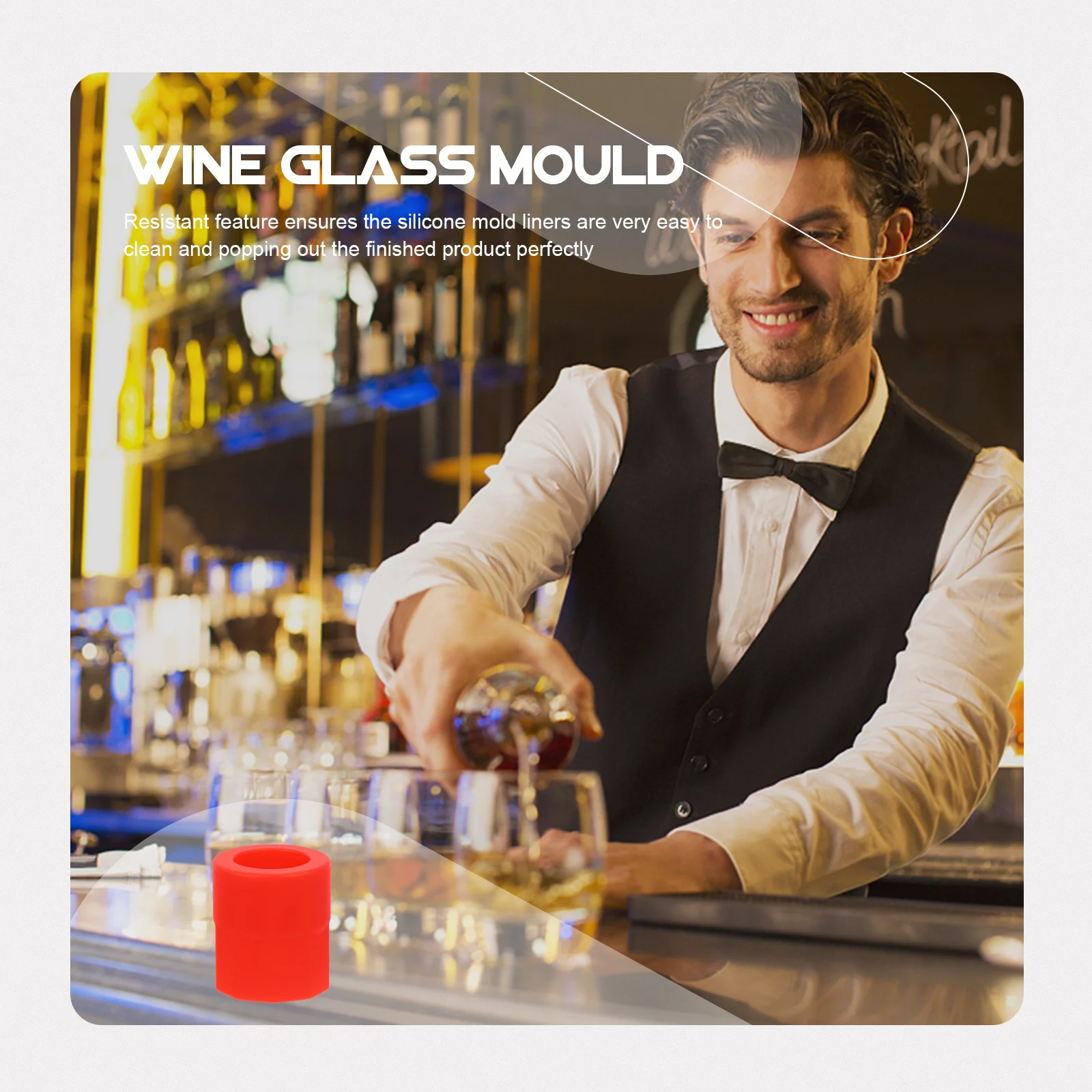 

10pcs Silicone Shot Glass Molds Ice Cube Tray Chocolate Candy Whiskey Glass Shape Mold Bar Supplies Freezer Nonstick