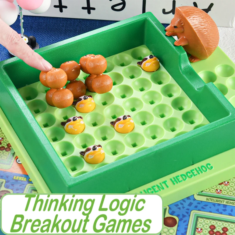 Montessori Hedgehog Board Games With Solution Skill-Building Puzzle Logic Game Toy Labyrinth Maze Table Game Toy  For Children's