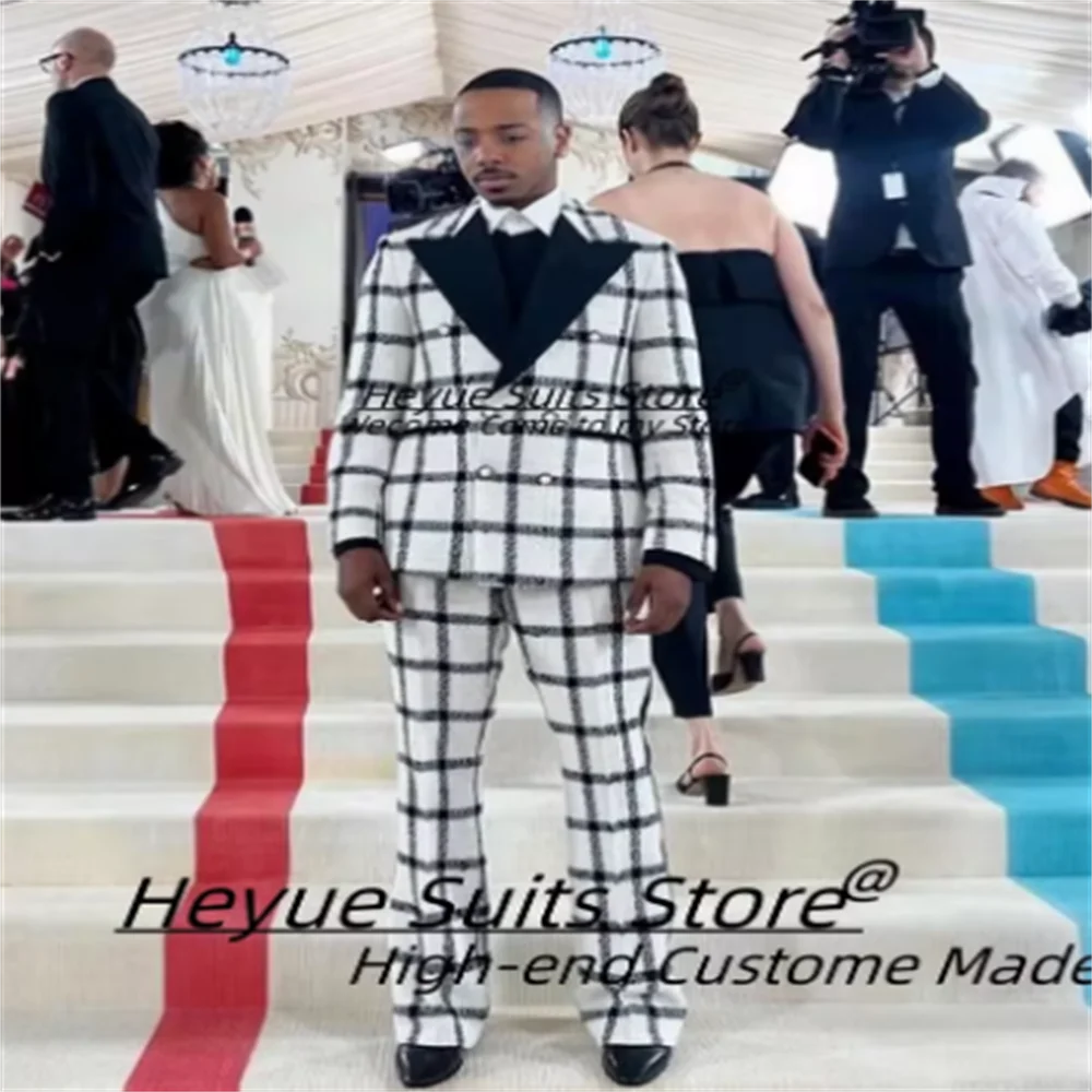 

Белые мужские костюмы в британском стиле, приталенные смокинги для жениха с пиковыми лацканами, комплекты из 2 предметов, повседневные мужские пиджаки, двубортный костюм Homme