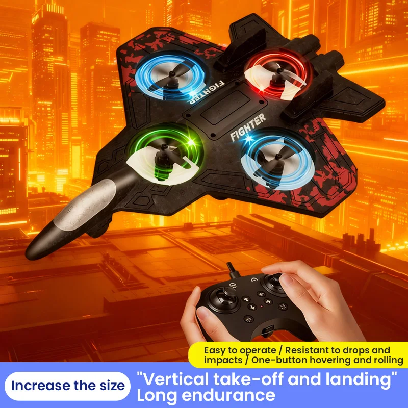 Avião a jato rc, brinquedo voador com planador de luz, 2.4g, epp, controle remoto, espuma, avião de combate, brinquedos para meninos, crianças, presentes de aniversário