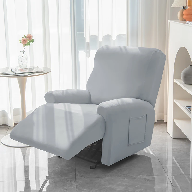 1/2/3 Seater Stretch Split Recliner Sofa Cover Spandex Solid Color Reclining Chair Covers Lazy Boy Armchair Cover Removable Home