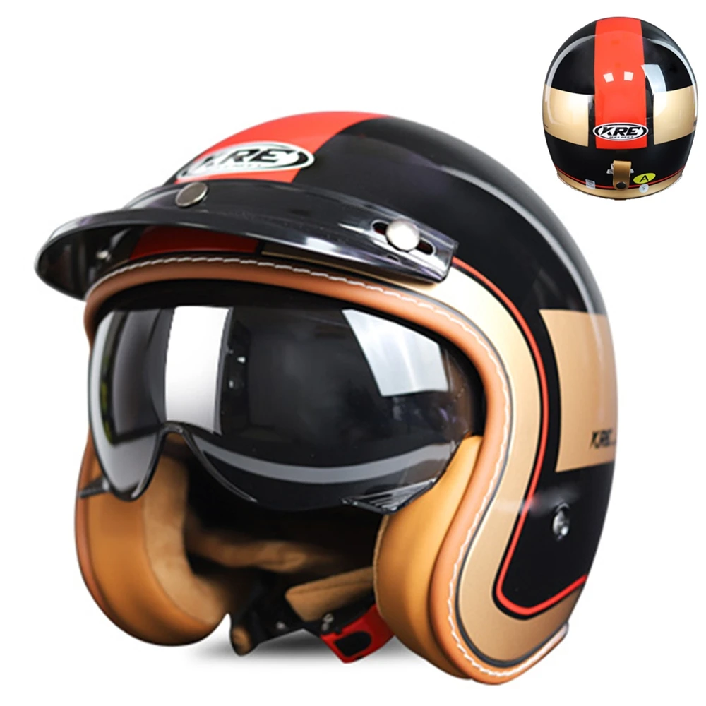

Retro Motorcycle Helmet Cycling Moto Helmet Four Seasons Open Face Helmet For Scooter Motorbike Motorcyclist ECE DOT Approved