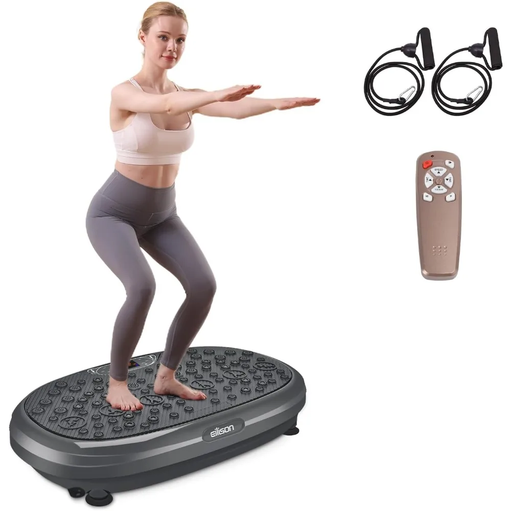 FitMax 3D XL Vibration Plate Exercise Machine - Whole Body Workout Vibration Platform w/Loop Bands