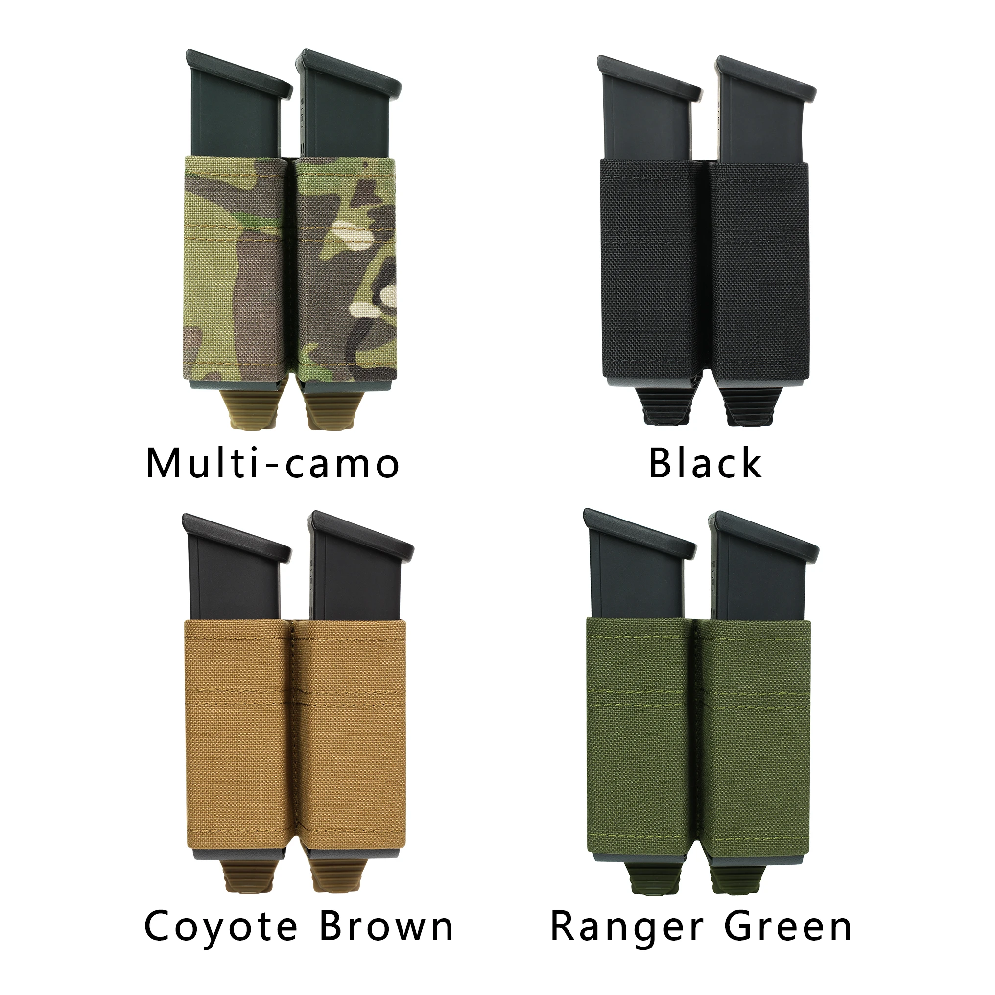 Pistol Magazine Pouch FAST 9MM Single Mag Bag Double Mag Hunting Airsoft Holder With Nylon Support Clip