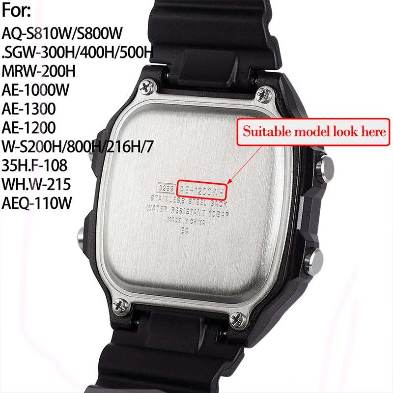 18mm Resin Strap Suitable for Casio AE1200 AQ-S810W AQE-100W SGW300 400 500 Sports Waterproof Men\'s Rubber Watch Accessories