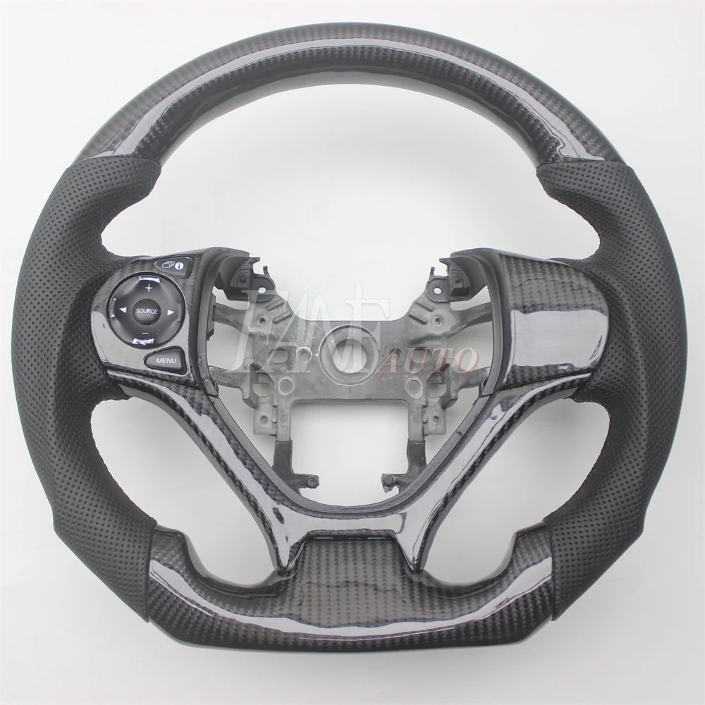 Replacement Real Carbon Fiber Steering Wheel with Leather for Honda Civic 9TH GEN 2012-2015