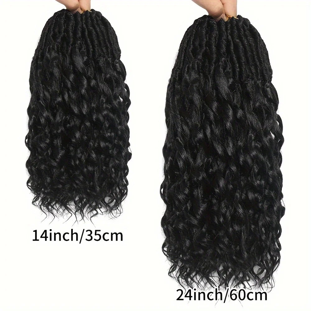 Soft & Curly Faux Locs Crochet Hair - 6pcs, Pre-Looped Goddess Braids for Women, High-Temperature Synthetic Braiding Hair image 3