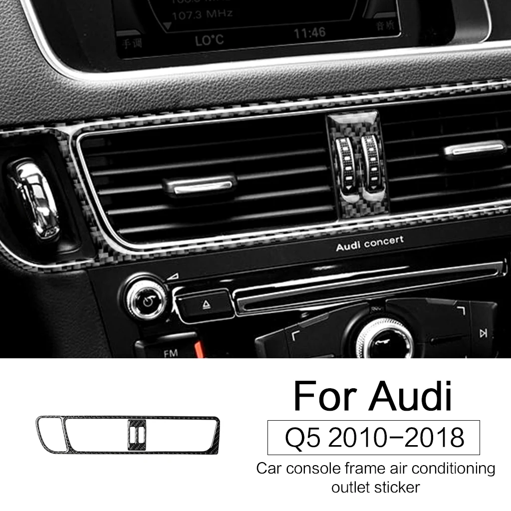 Car Console Frame Air Conditioner Outlet Decorative Carbon Fiber Interior Cover Trim For Audi Q5 10-18 SQ5 Accessoire Voiture