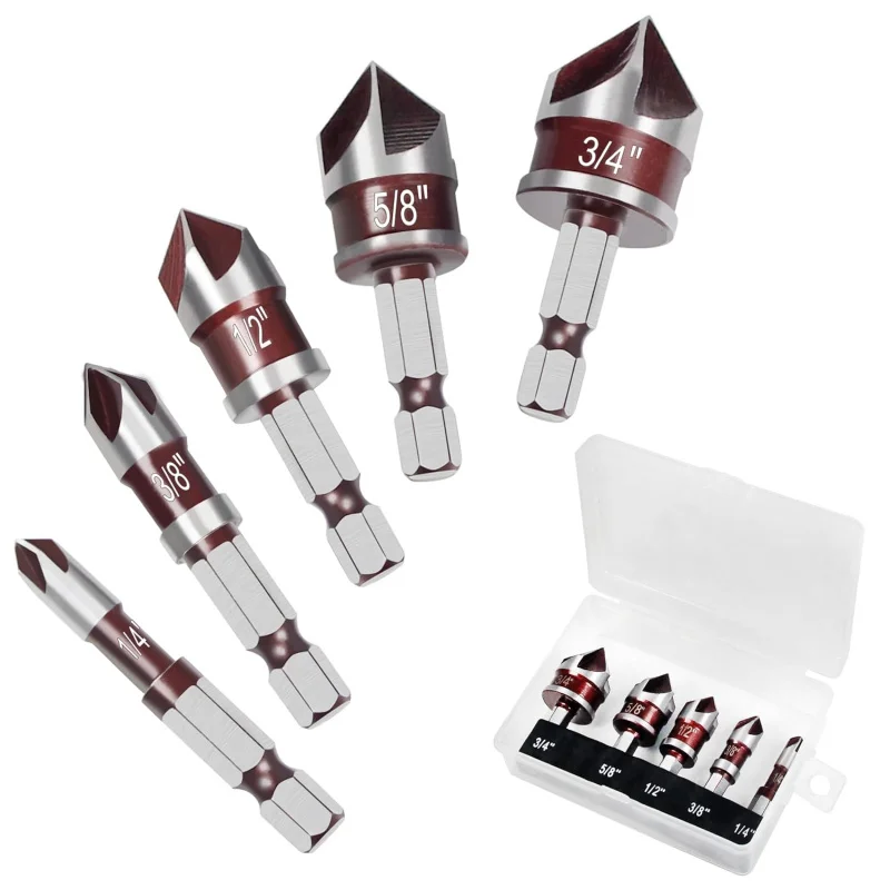 5Pcs Countersink Dr… - image