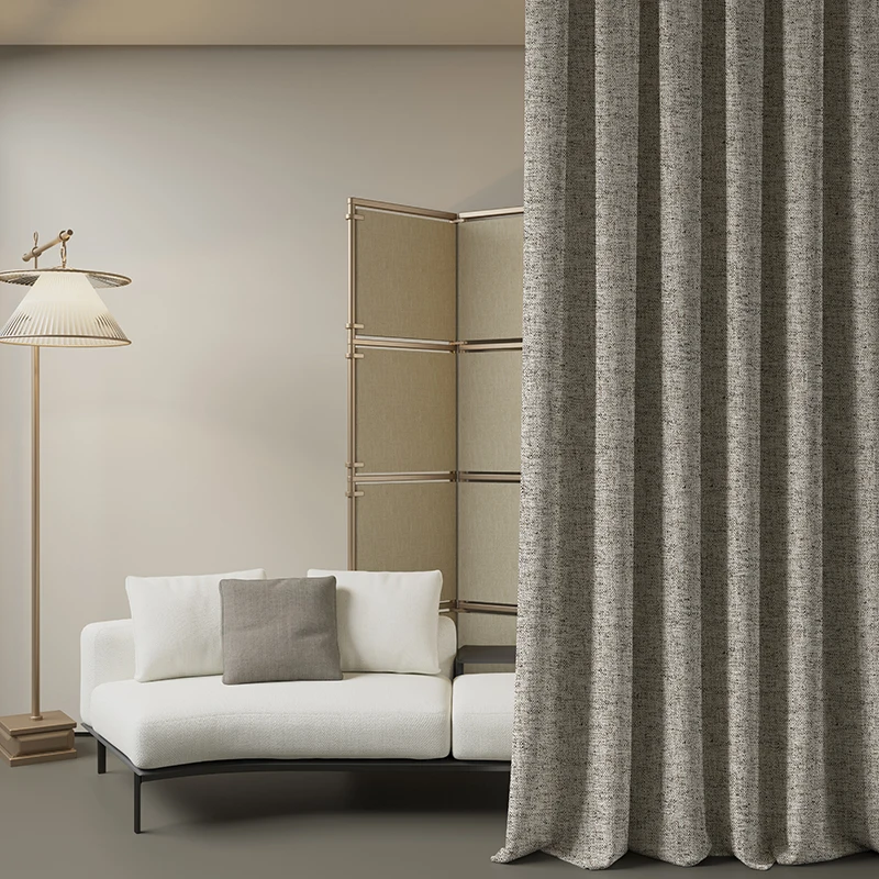 Double Sided Textured Linen Cotton Blackout Curtains Room Partition Living Room/Bedroom/Villa - Modern