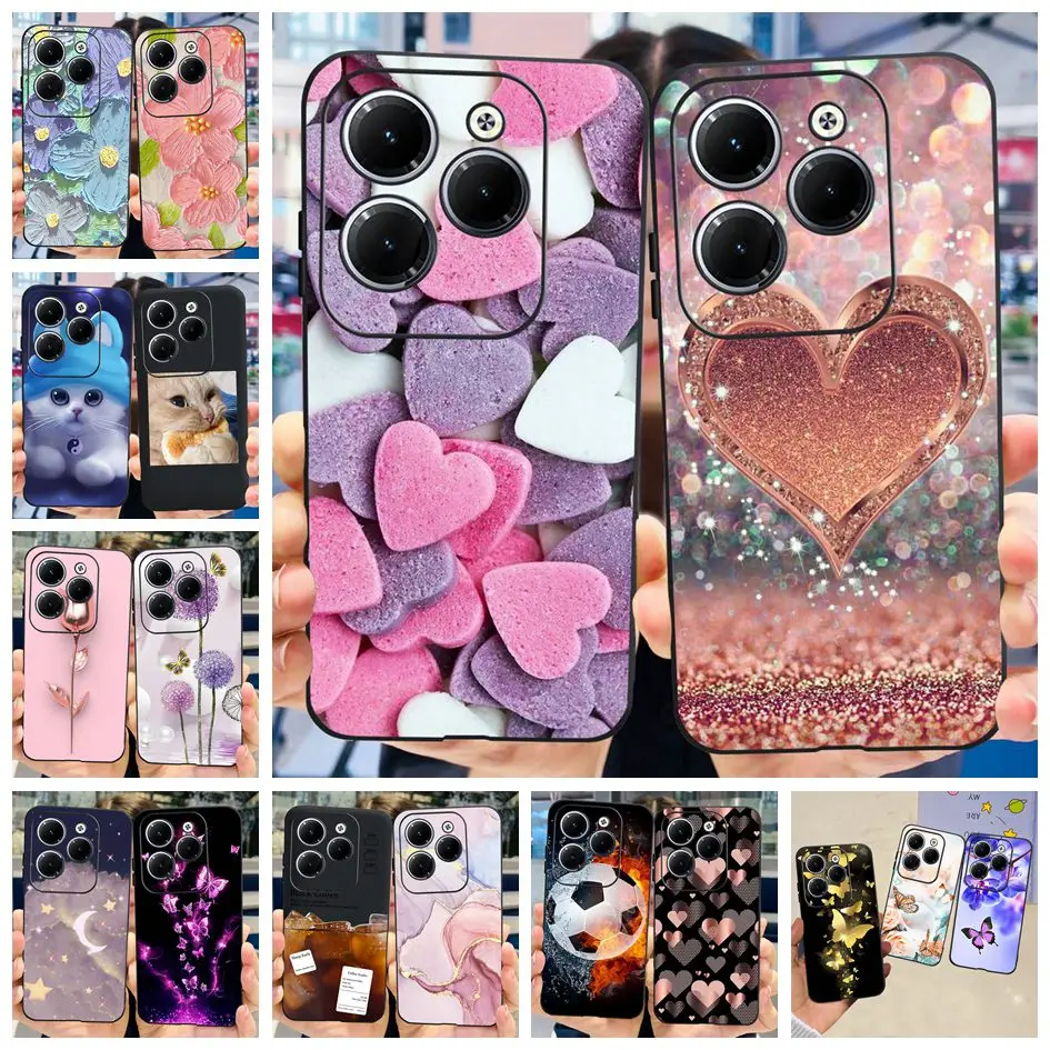 For Infinix Hot 40 4G Case 2023 New Fashion Love Heart Cartoon Funda Soft Silicone Back Cover For Infinix Hot 40i Hot40 Pro Capa