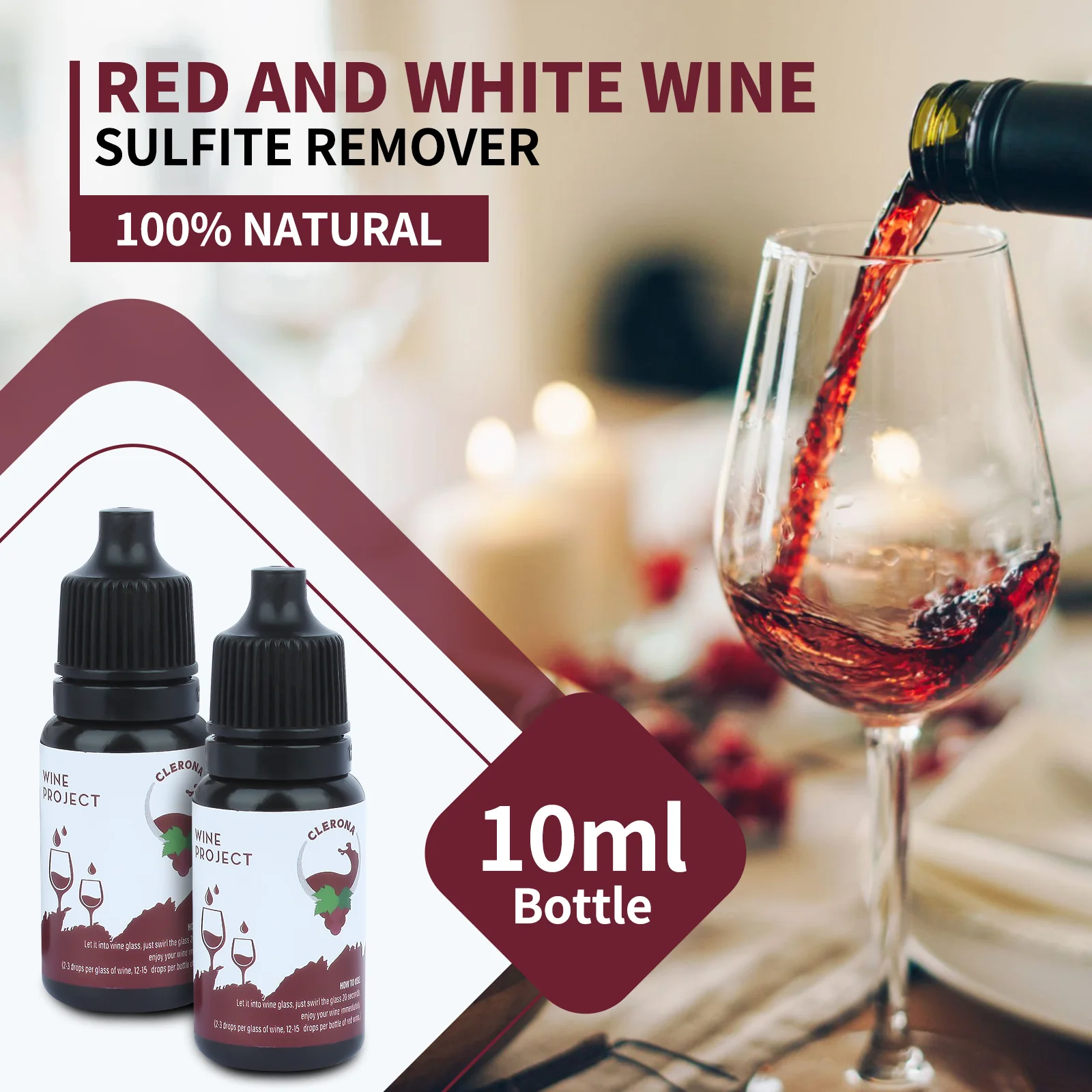 

Wine filter removes histamine and sulfite remover, red and White natural wine filter relieves headaches, prevents common problem