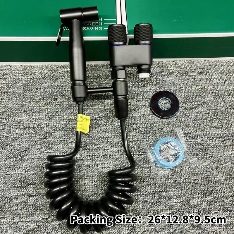Ручной опрыскиватель для биде 1 в-2 выхода, двойной регулирующий клапан для унитаза, удлиненный шланг, комплект распылителя для ванной комнаты высокого давления для биде