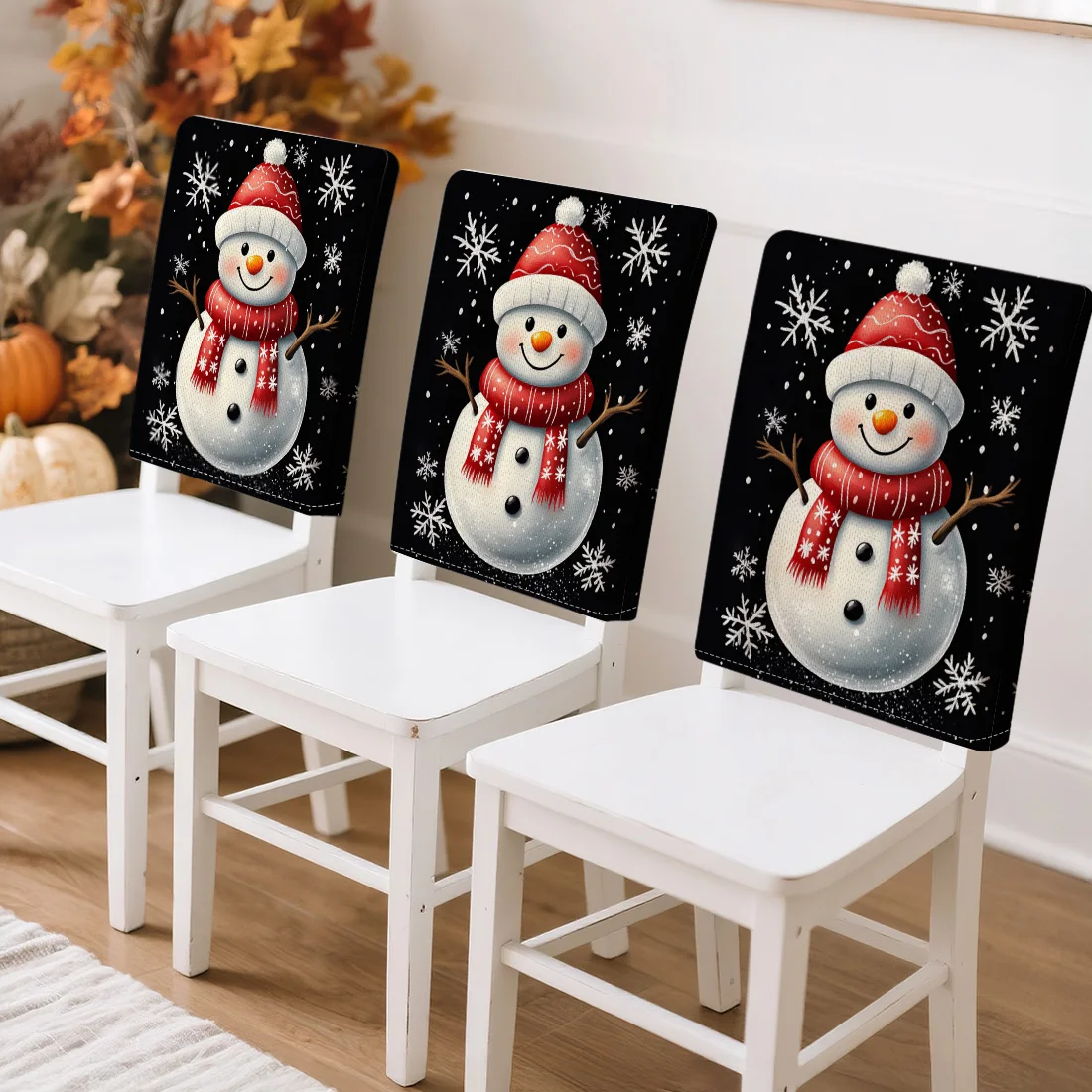 

4 шт./компл., 45x55 см, рождественский снеговик, чехол на стул, украшение стола, чехлы на стулья для обеденного сиденья, столовая, бар, вечеринка, банкет