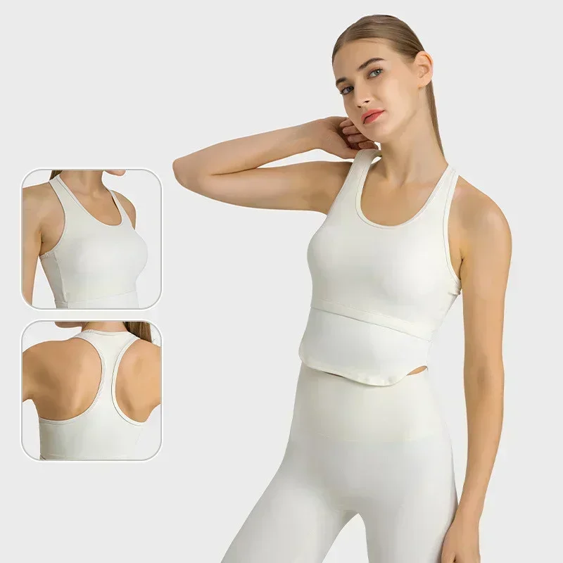 Lemon-camisetas sin mangas de Yoga sin costuras para mujer, chaleco de Fitness de punto acanalado en forma de I, ropa deportiva para gimnasio, medias para correr, Top de entrenamiento de realce