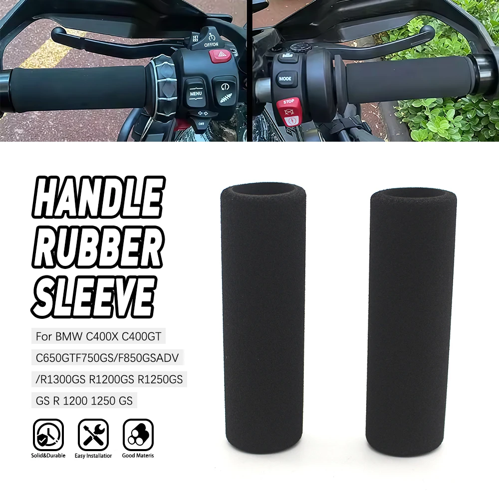 

1 Pair Universal Motorcycle Handle Cover Slip On Foam Anti Vibration Soft Comfort Handlebar Grip Cover Bike Parts Grips Cover