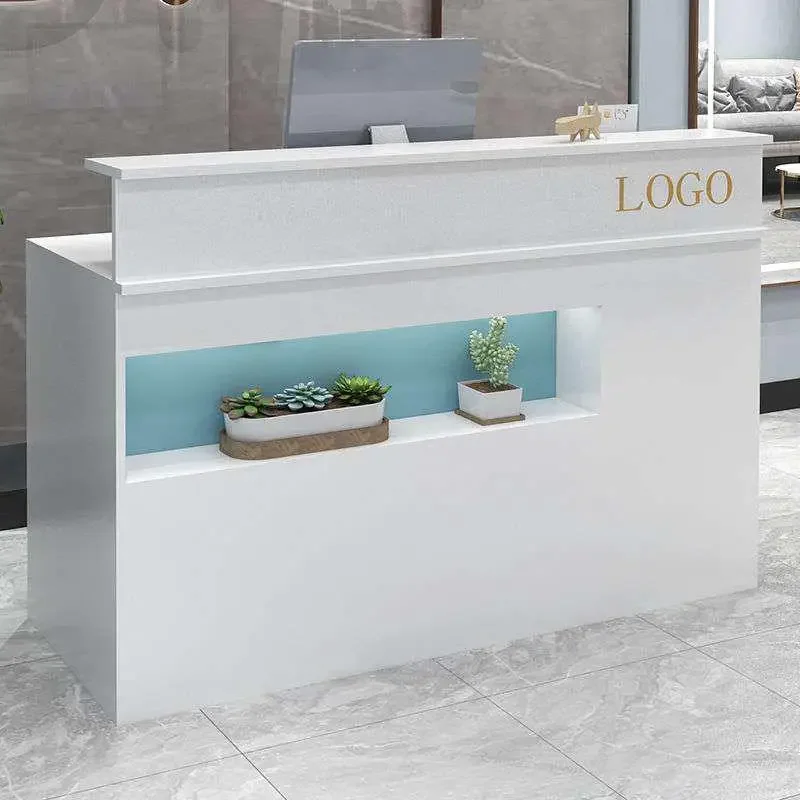 Reception Business Restaurant Desk Table Atelier Front Reseption Cashier Bank Entrance Recepcion Luxury Furniture Bureau