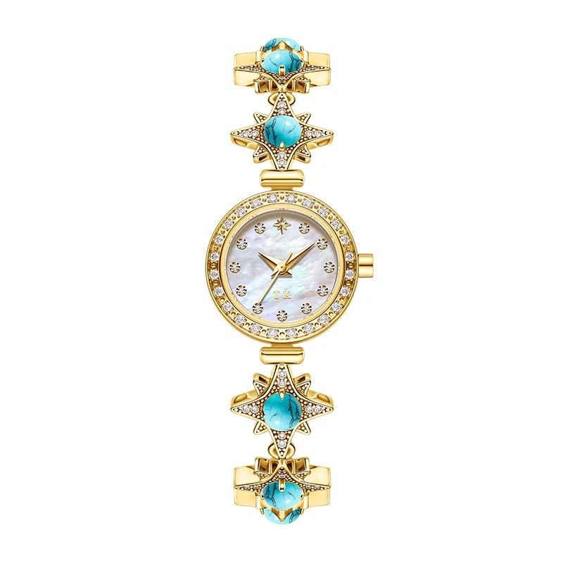 2025 New Arrival Eight-Pointed Star Gold T493LS Women's Quartz Watch Fashionable Light Luxury Niche Design High-End Vibe