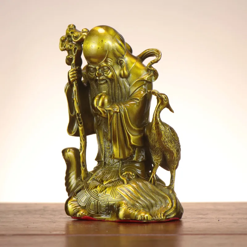 Copper , Fortune, Prosperity, , Crane and Turtle Longevity Star, Antarctic Immortal, Home Decorative