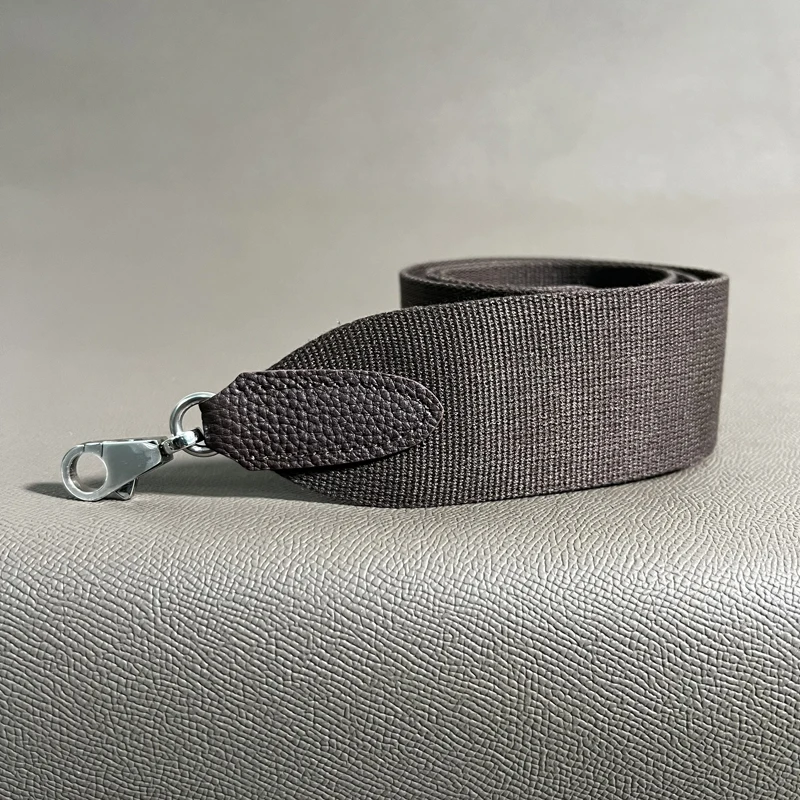 Cowhide 5cm Wide Canvas belt Steel Buckle Genuine Leather Hand Sewn Suitable For Kelly Bags, Shoulder Straps