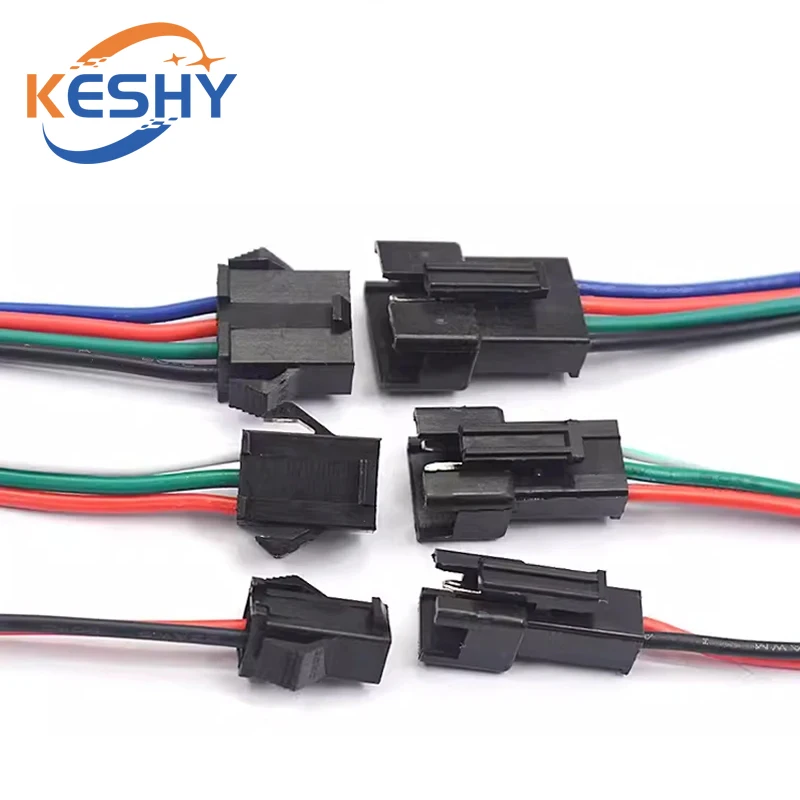 5Pairs 20CM 30CM 40CM JST SM 2P 3P 4P Plug Socket Male to Female Wire Connector LED Strips Lamp Driver Connectors Quick Adapter