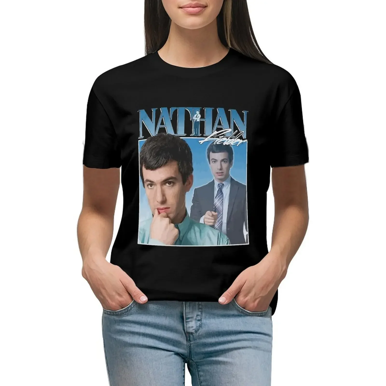 

Nathan Fielder, 90_s, Vintage T-Shirt anime blanks summer top western t-shirt dress for Women