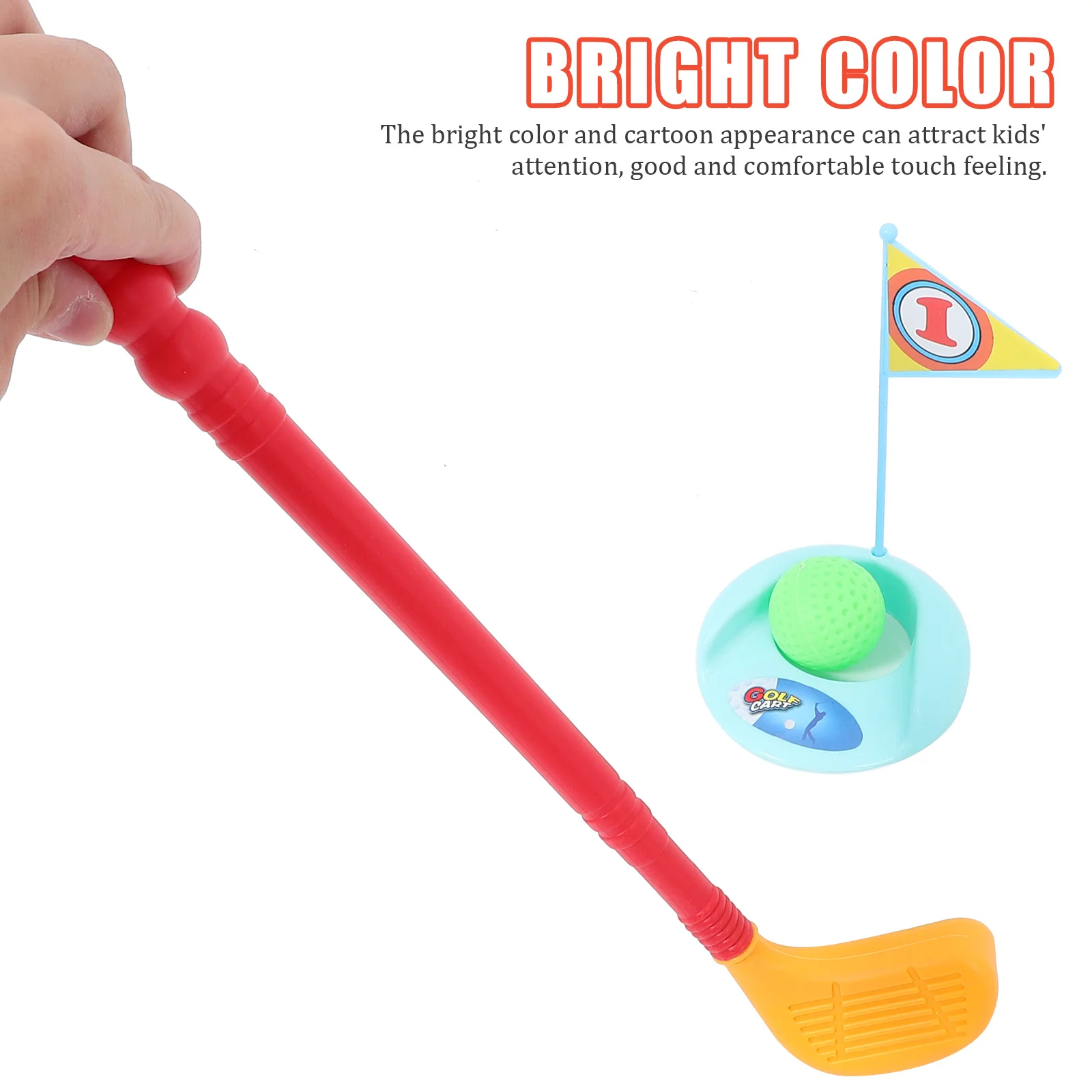 Kids Golf Kit with Plastic Golf Rods and Multicolor Balls Bar Hole Game Set for Indoor Outdoor Play Toddler Sports Toy Equipment