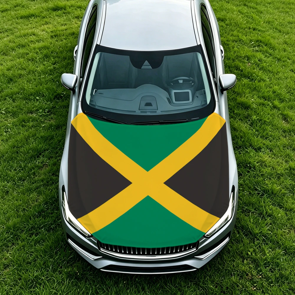 3.8x5.3ft Jamaica Car Hood Cover Flag Swiss Confederation Car Bonnet Banner Elastic Fabrics Windproof