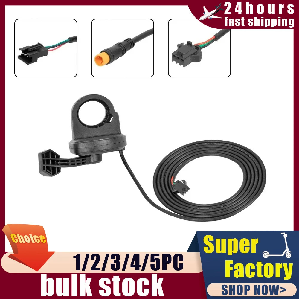 24V-72V 3Pin Waterproof WP/SM Plug 108X Thumb Throttle For E- Bike / Electric Scooter Right Hand Throttle Repairs Accessories
