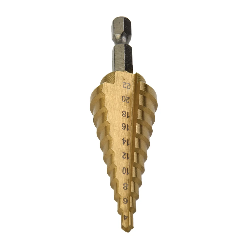 Hex Step drill bit High Steel Hole Titanium Coated Tool Woodworking Workshop 4-22mm Equipment Accessories Hex Step