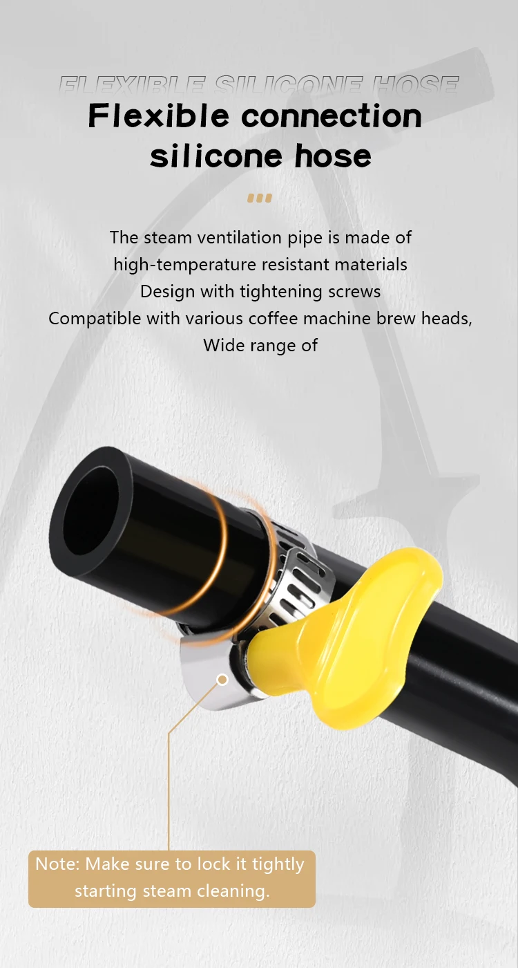 Cepillo de Limpieza a Vapor para Cafetera, Cepillo de Limpieza con Mango Largo Ajustable para Cabezal de Máquina de Espr