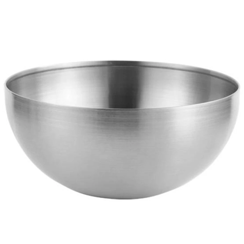 Large Capacity Stainless Steel Salad Bowls Korean Soup Rice Noodle Ramen Bowl Kitchen Food Container,Silver,15X7CM