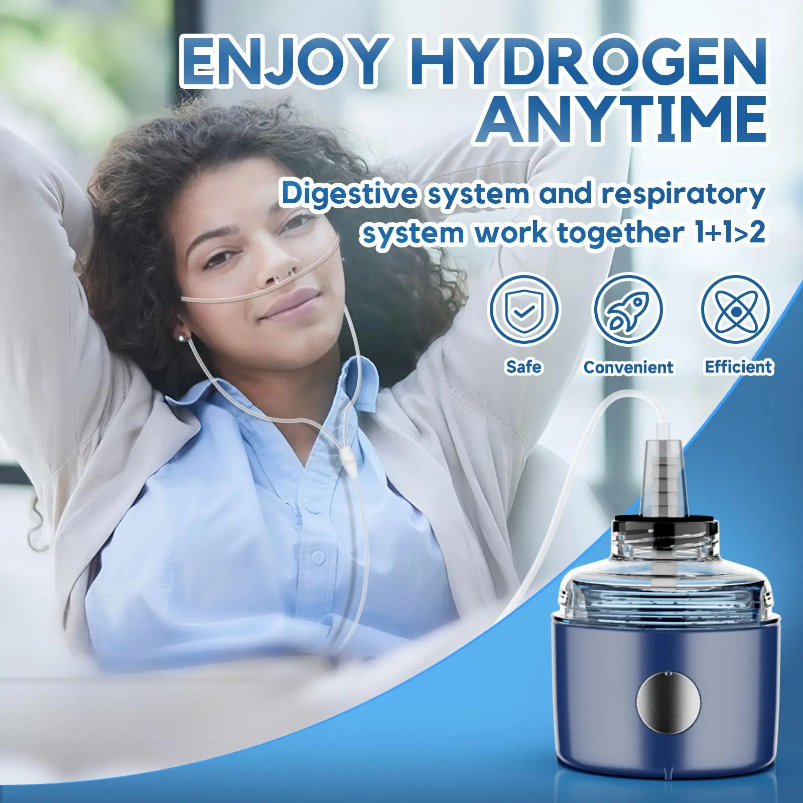 H2 Rich Hydrogen Water Ionizer SPE Electrolysis Hydrogen Rich Water Glass Bottle Rechargeable Hydrogen Water Bottle With Inhaler