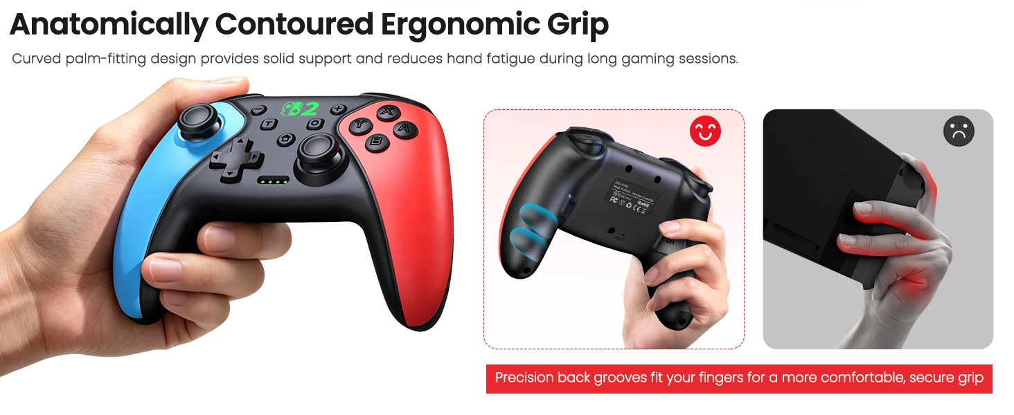 Dinofire Wireless Bluetooth RGB Controller for Nintendo Switch/Switch OLED/Lite Mobile Wired PC Gamepad Multi-Function Joystick