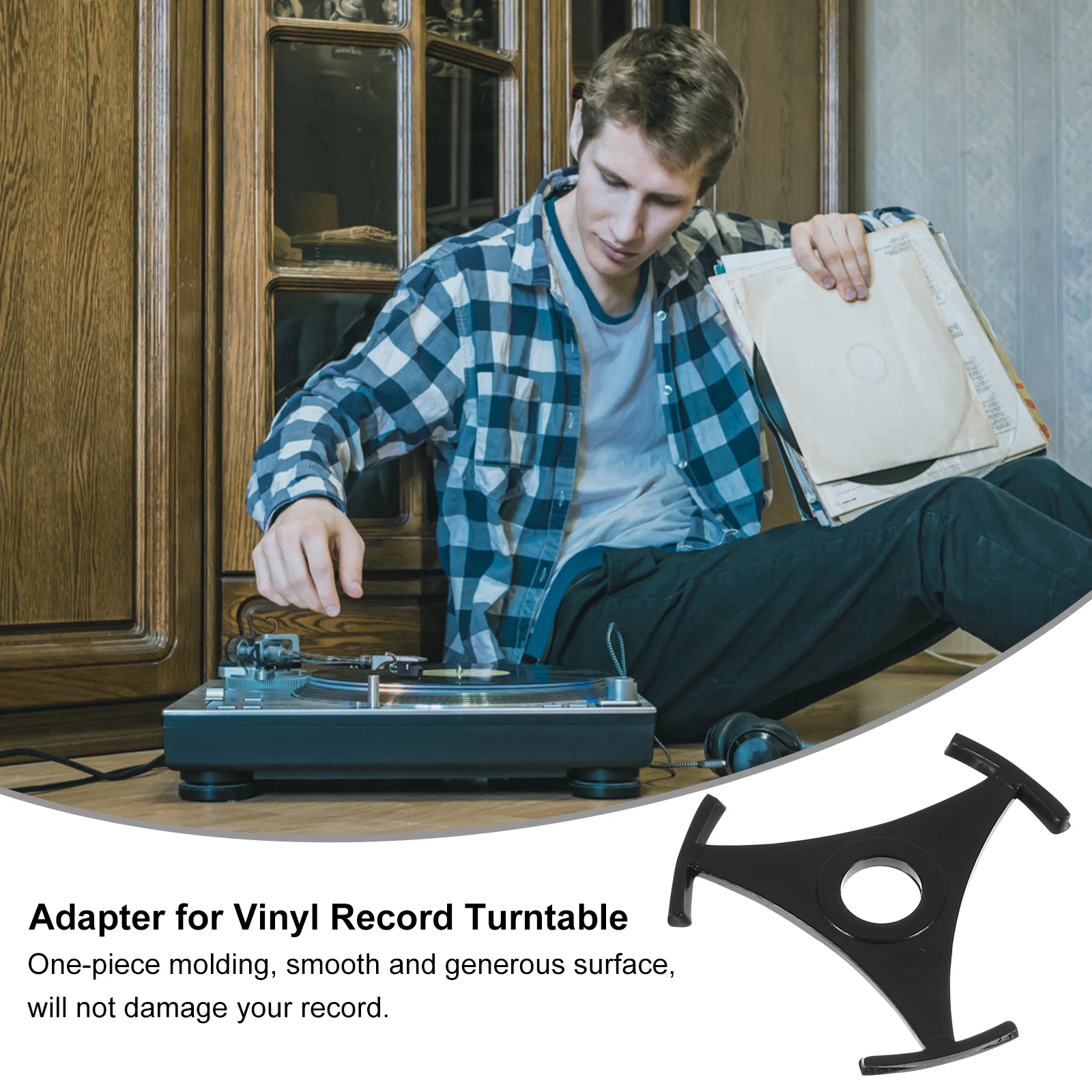 

Vinyl Record Adapter 45 To 12 Turntable Hole Converter High-Strength Wear-Resistant Disc Adapter For Record Player Turntable