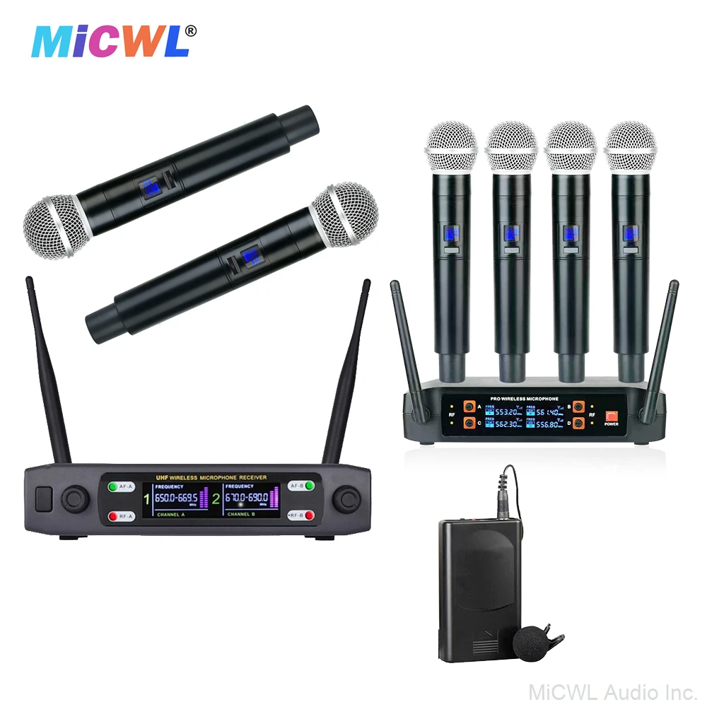 BLX28 고급 2 4 채널 VHF 무선 2 핸드 헬드 마이크 DJ 가라오케 무대 공연 노래 헤드셋 옷깃 시스템