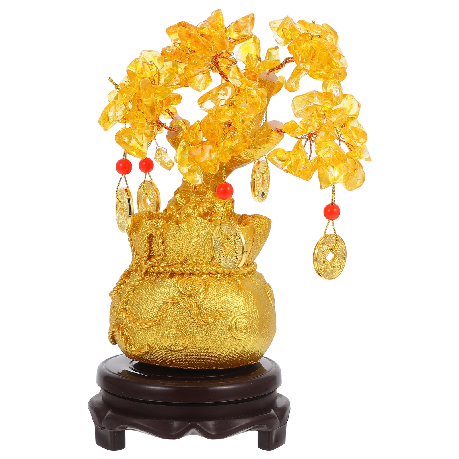 

1pc Crystal Money Tree Decoration Bonsai Style Wealth Prosperity Symbol Home Office Shop Ornament Crystal Stone Fine
