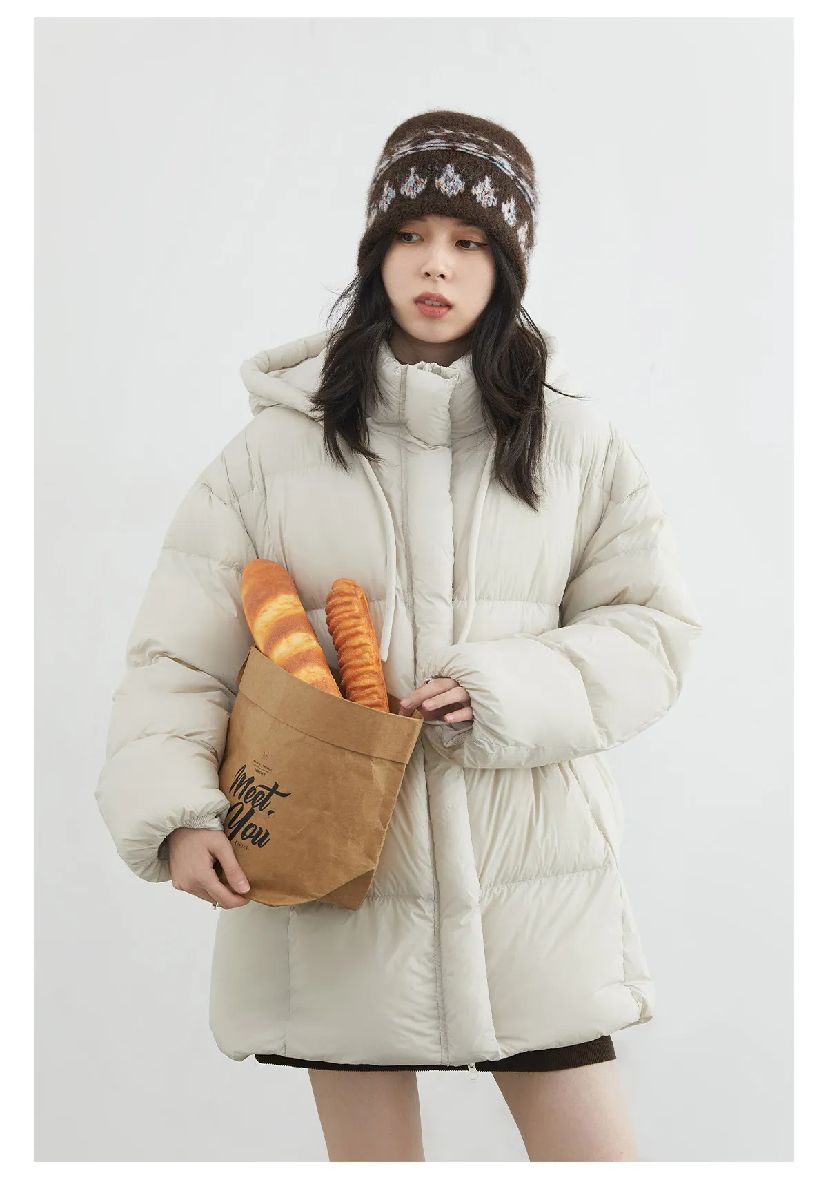 CHIC VEN New Women Down Jacket Solid Loose Casual Hooded Ladies Down Jacket for Woman 90 White Duck Down Coat Autumn Winter 2025