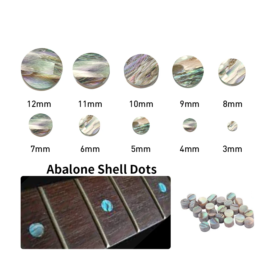 

LOOK Abalone Shell Guitar Fretboard Dots Fingerboard Markers Inlay Dots Fingerboard Neck Side Dots Diameter Of 3mm-12mm 10 PCS