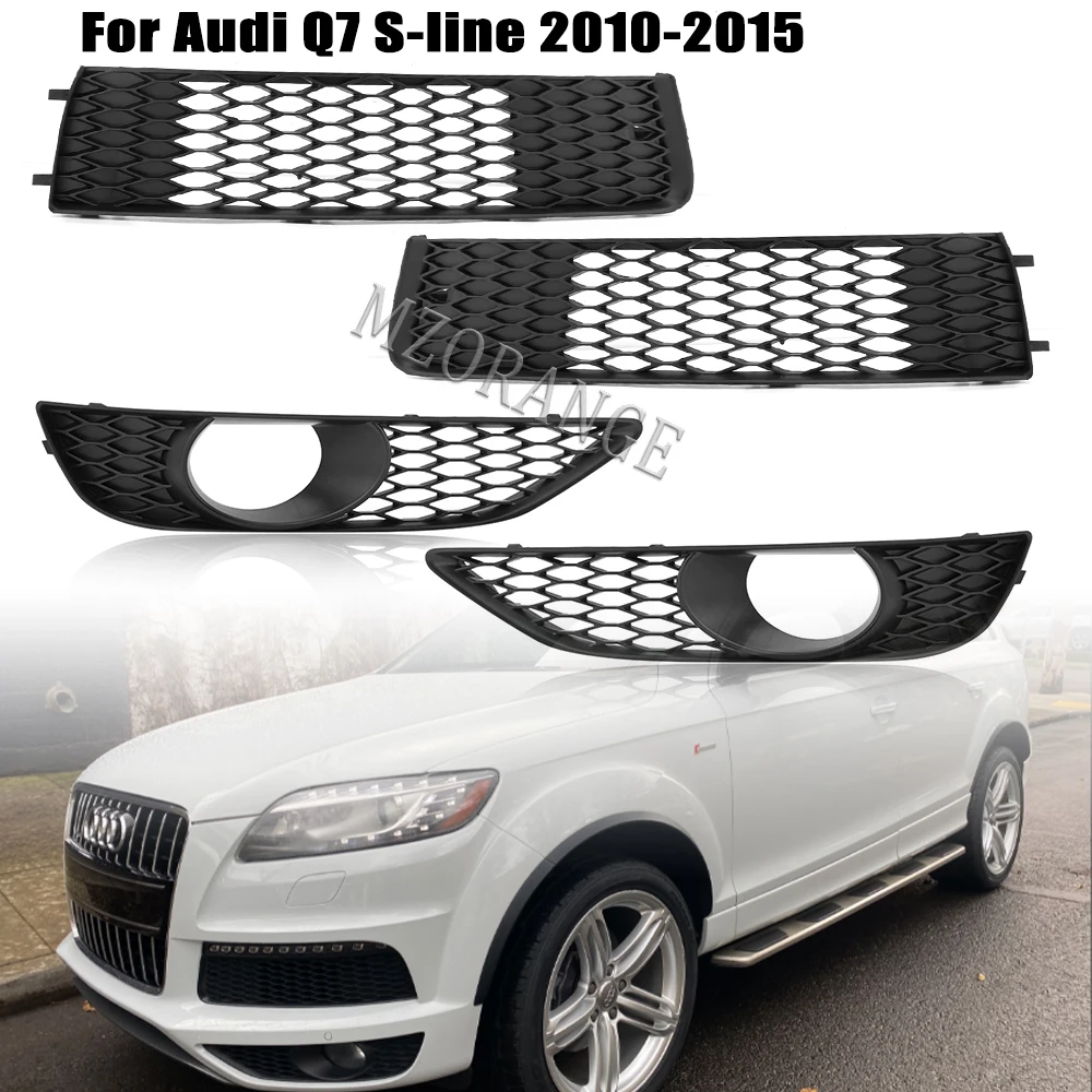 Fog Light Grilles For Audi Q7 4L S-Line 2009 2010 2011 2012 2013 2014 Front Bumper Racing Cover Car-styling Exterior Accessories