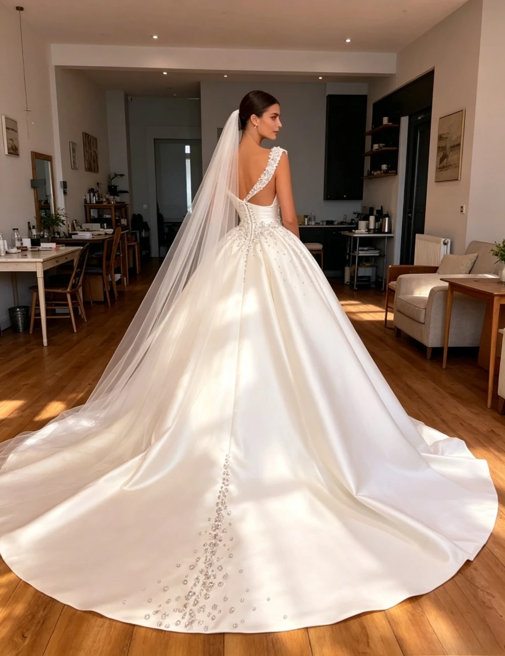 Customized One Shoulder Satin Wedding Dresses 2026 Gorgeous and Elegant Sleeveless Backless Bridal Gown Robe Adorned with Pearls