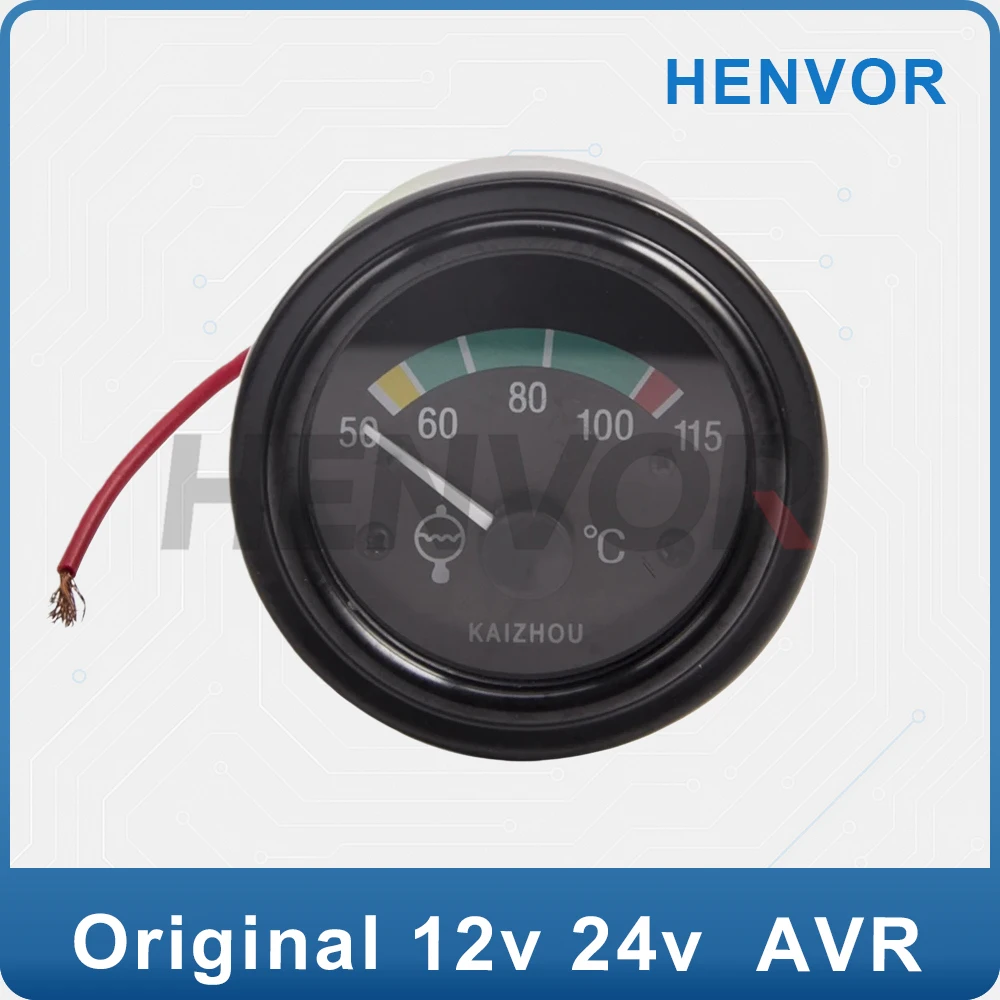 

12V 24V Diesel Engine Water Temperature Gauge Meter 55MM With Backlight For Generator Parts Accessories